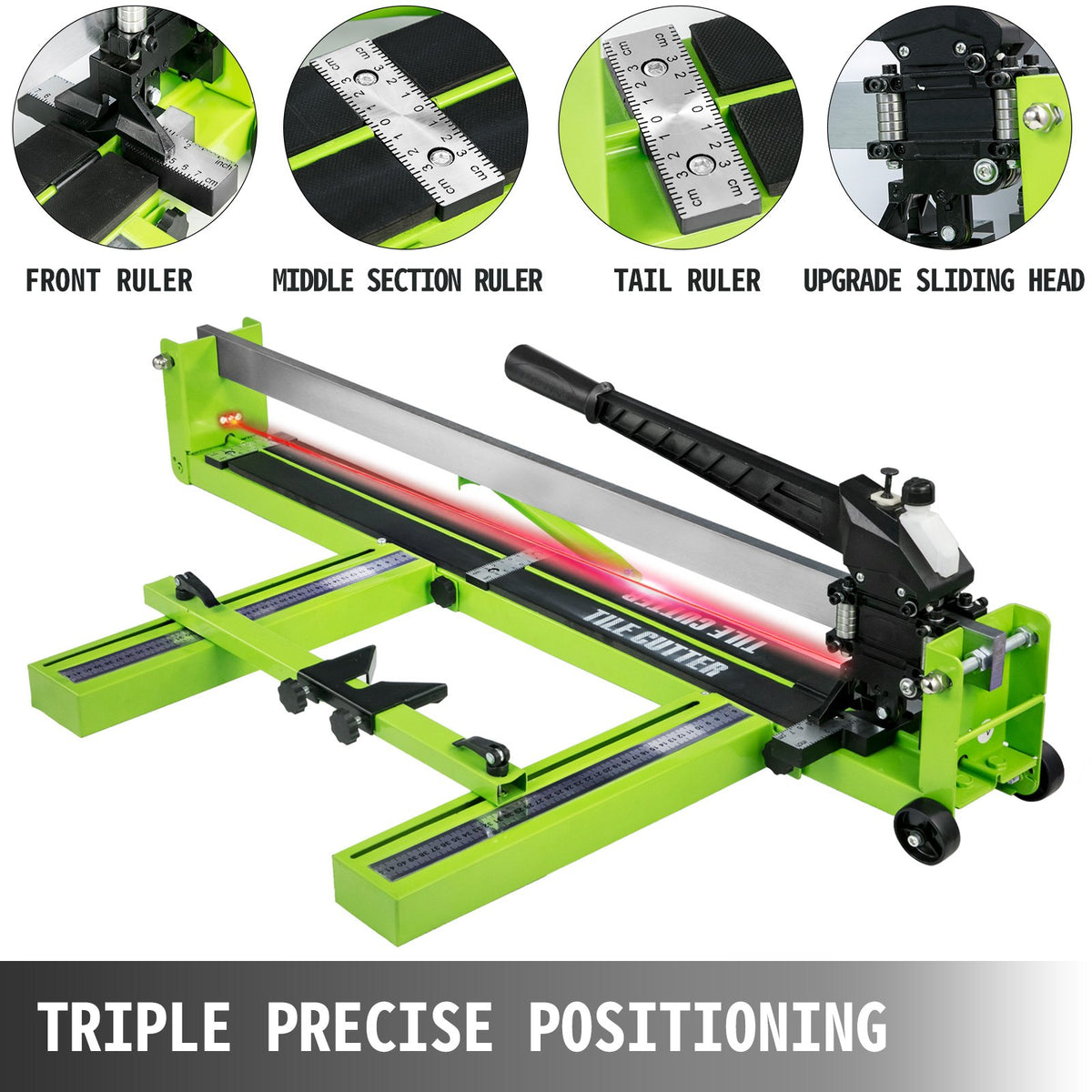 39-Inch Tile Cutter Manual Tile Score Cutter, with Tungsten Carbide Scoring Wheel Professional Vinyl Plank Cutter, Adjustable Laser Guide for Precision Cutting Porcelain Ceramic Floor Tiles