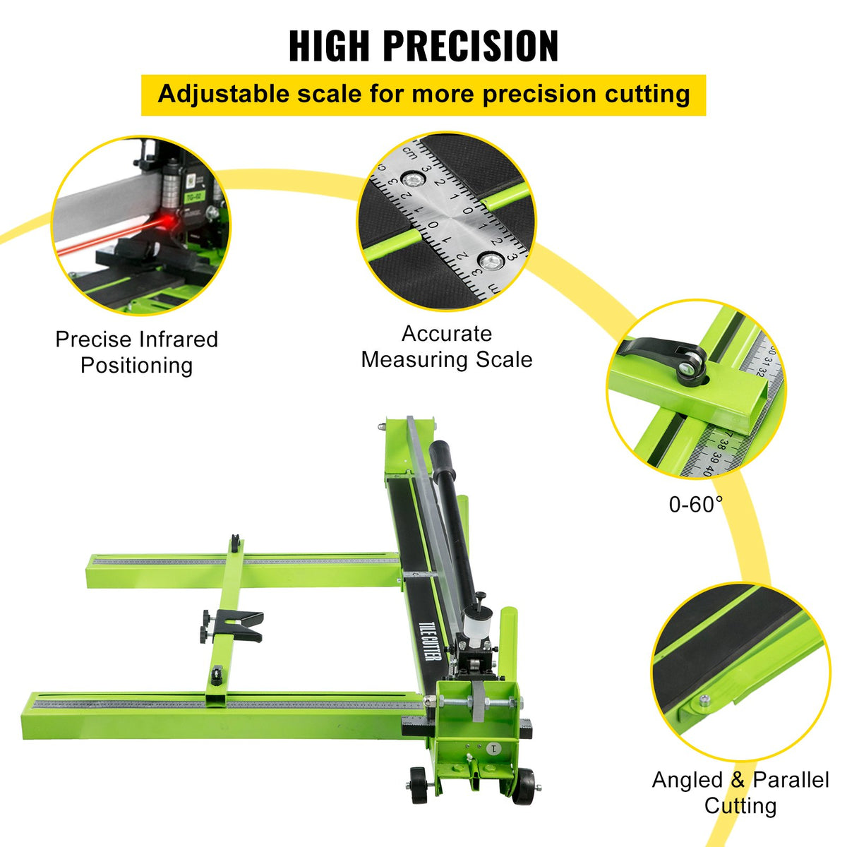 Tile Cutter 47-Inch Manual Tile Cutter 1.4-Inch Tile Cutting Machine Ceramic Porcelain Tile Cutter with Laser Guide All-Steel Frame and Bonus Spare Cutter Wheels Tile Cutter Hand Tool