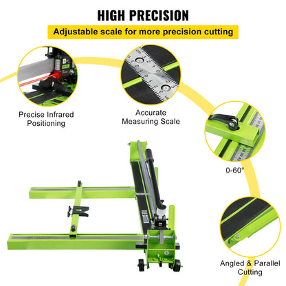 Tile Cutter 47-Inch Manual Tile Cutter 1.4-Inch Tile Cutting Machine Ceramic Porcelain Tile Cutter with Laser Guide All-Steel Frame and Bonus Spare Cutter Wheels Tile Cutter Hand Tool