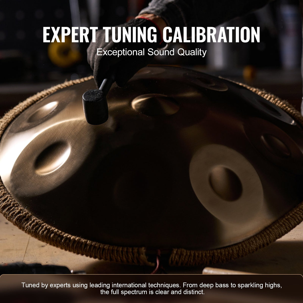 Handpan Drum 55.9 cm 12 Notes D Minor Hand Drum Instrument with Mallet