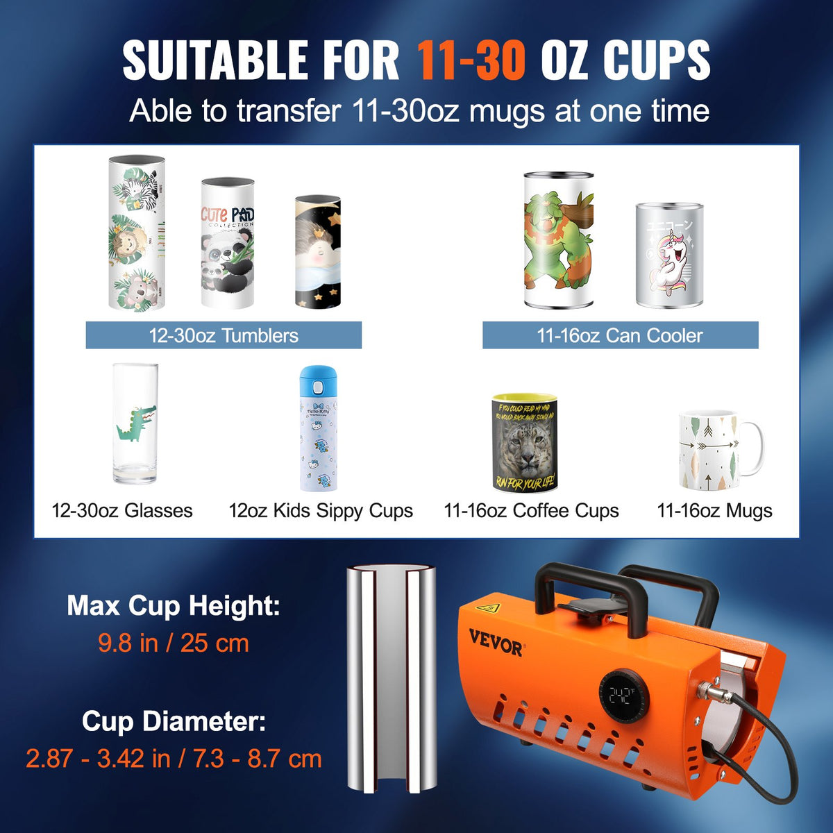 Mug Heat Press Tumbler Heat Press Machine Sublimation Blanks 11-15oz 30oz