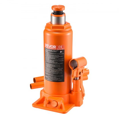Hydraulic Bottle Jack, 10 Ton Load Capacity, 235-470 mm Lifting Range, Heavy Duty Hydraulic Welded Bottle Jack for Car, SUV, Pickup, Auto Repair, House Lift and Agricultural Equipment, Orange