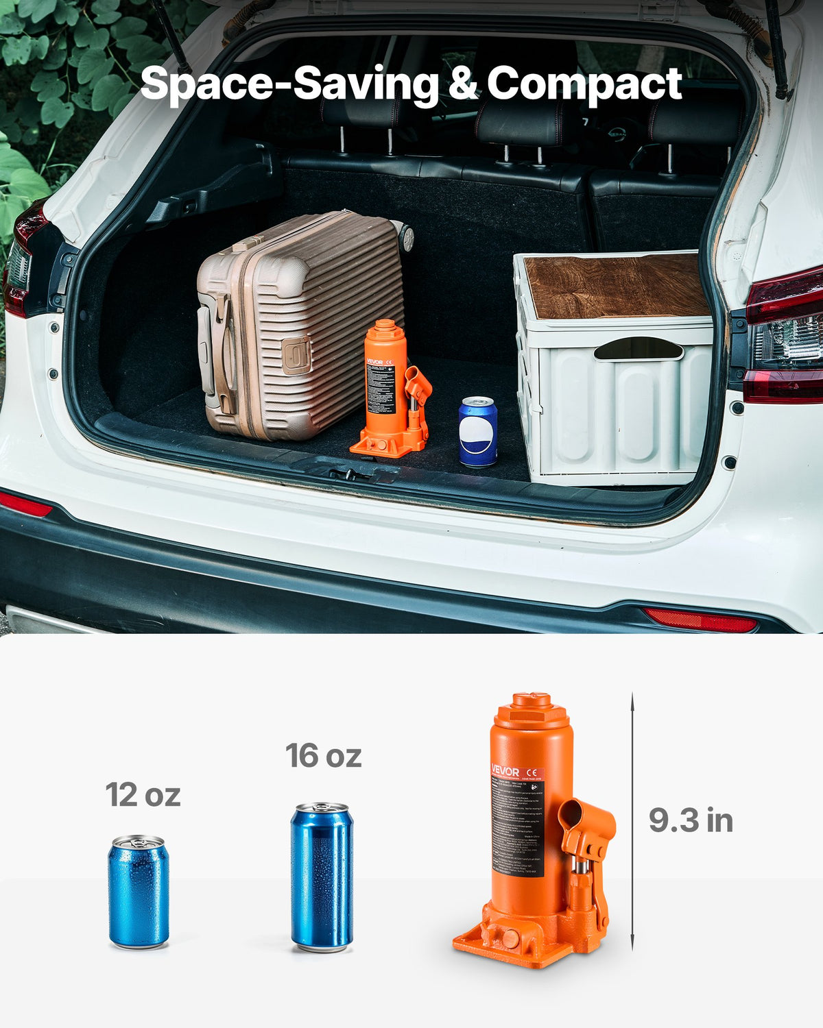 Hydraulic Bottle Jack, 10 Ton Load Capacity, 235-470 mm Lifting Range, Heavy Duty Hydraulic Welded Bottle Jack for Car, SUV, Pickup, Auto Repair, House Lift and Agricultural Equipment, Orange