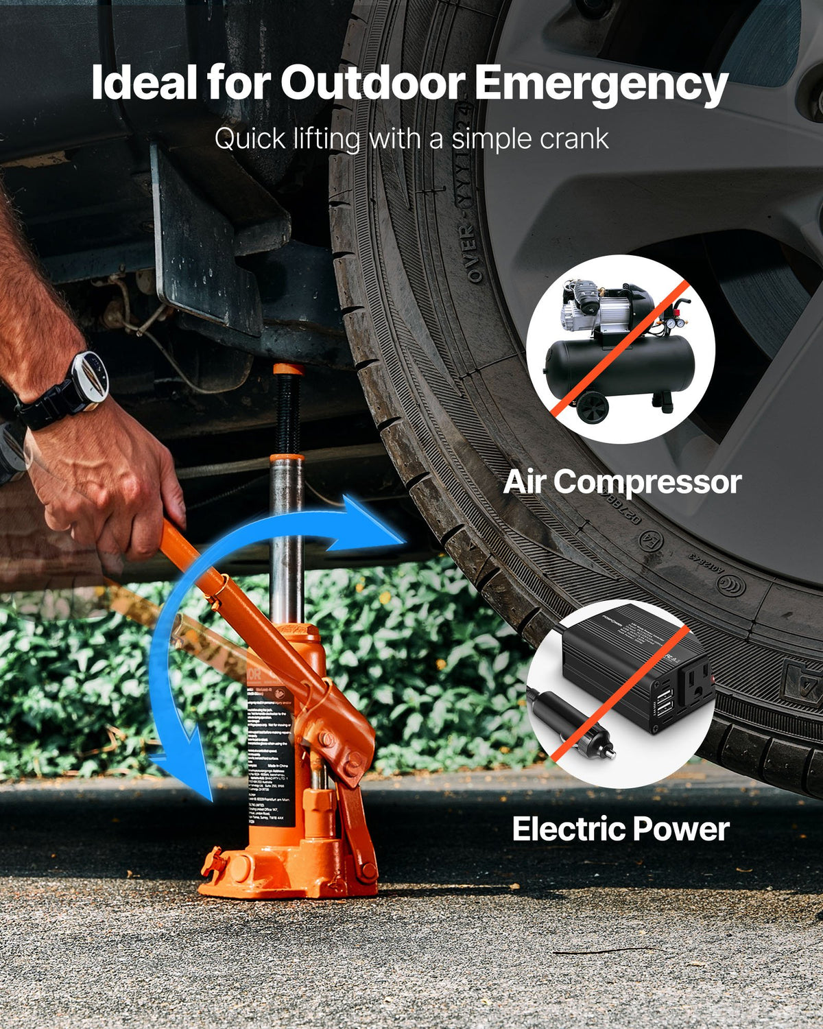 Hydraulic Bottle Jack, 4 Ton Load Capacity, 185-350 mm Lifting Range, Heavy Duty Hydraulic Welded Bottle Jack for Car, SUV, Pickup, Auto Repair, House Lift and Agricultural Equipment, Orange