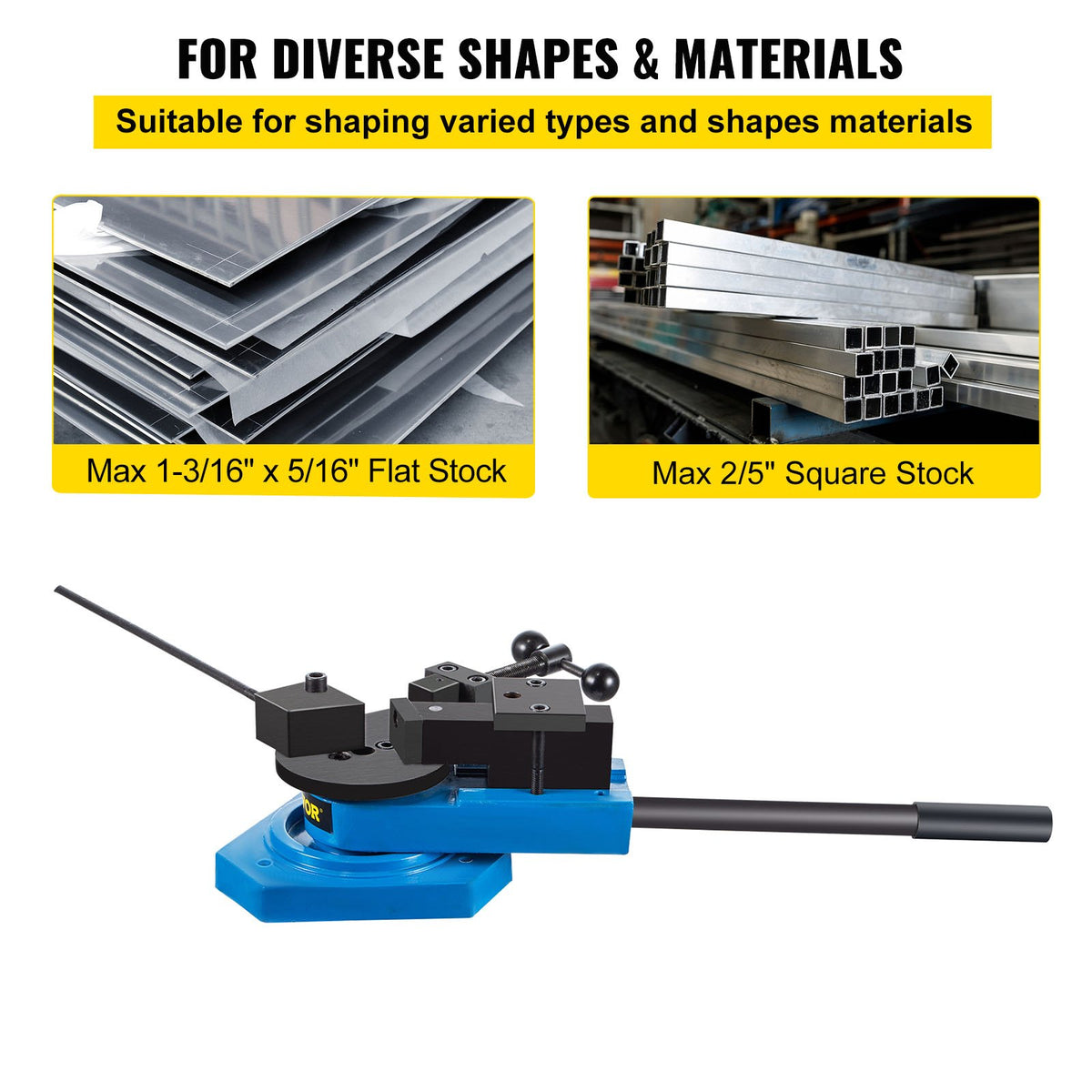 SBG-40 Metal Scroll Bender High-Hardened Steel Scroll Bender Combination of Scroll Radius and Angle Bending Universal Metal Rod Bender For Steel Brass Cooper Aluminum