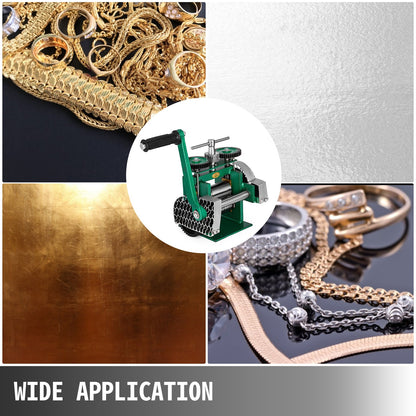 Combination Rolling Mill Machine Rolling Mill Jewellery 85mm Roller Width Flat Rolling Manual Jewelry Press Tabletting Tool Jewelry DIY Tools(120x55mm)