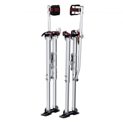 Drywall Stilts, 91.4 cm-127 cm Adjustable Aluminum Tool Stilts with Protective Knee Pads, Durable and Non-slip Work Stilts for Sheetrock Painting, Walking, Taping, Silver