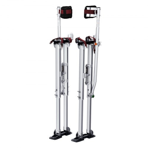 Gipsstöttor, 91,4 cm-127 cm justerbara verktygsstöttor i aluminium med skyddande knäskydd, slitstarka och halkfria arbetsstöttor för gipsskivor, gång, tejpning, silver