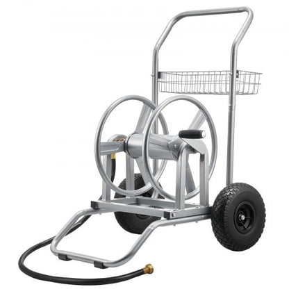 Water Hose Reel Cart, 6096/9144 cm High-Pressure Garden Hose Cart, Hoses Reel Carts with Two Wheels, Handle & Heavy-Duty Mesh Storage Basket, Dual-Purpose Portable Hoses Reels for Garden, Car