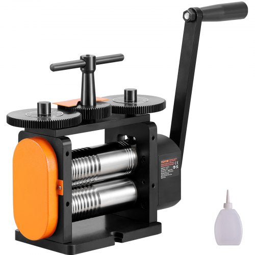 Valsverk, 2,24"/57 mm smyckesvalsmaskin, 1:2 utväxling, 3-i-1 multifunktionsvalsverk, 0-5,5 mm presstjocklek för metallsmyckestillverkning, plåt, fyrkantig tråd, elliptisk