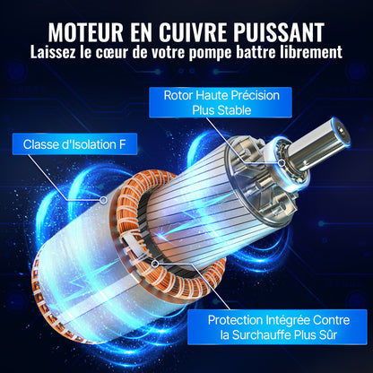 Dränkbar djupbrunnspump, 550W 230V/50Hz, 35L/min 108 m huvudsandbeständig <5%, 20 m elkabel, 7,6 cm vattenpumpar i rostfritt stål för industri, bevattning och hemmabruk, IP68 vattentät