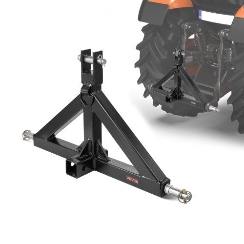 3-punktsfäste med 5 cm fäste, 3-punkts snabbfäste, kapacitet 1,460 kg, dragstångsadapter för kraftig traktor, kompatibel med Kubota, Mahindra, John Deere, Massey Ferguson