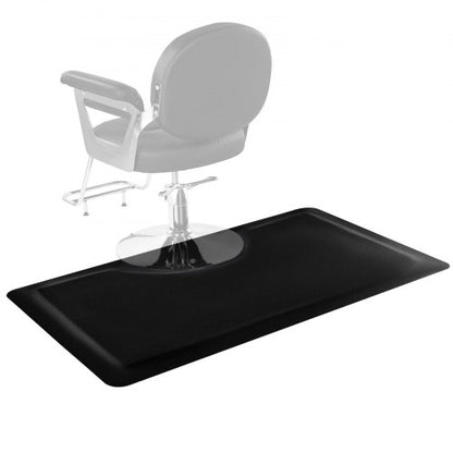 Salongsmatta för hårstylist, 1525 x 910 mm rektangulär salongsstolsmatta mot trötthet, 13 mm förtjockad PVC + NBR barberargolvmatta med runda utskärningar, snubblande kanter och halkfri botten