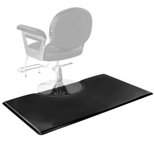 Salongsmatta för hårstylist, 1525 x 915 mm rektangulär salongsstolsmatta mot trötthet, 23 mm förtjockad PVC + PU-golvmatta för barberare med runda utskärningar, snubblande kanter och halkfri botten