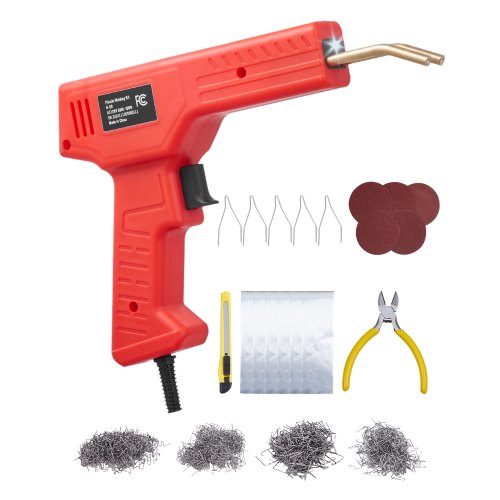 Plastsvets, 100W plastsvetspistol med 800 st. häftklamrar, professionell häftklamrersvetspistol, reparationssats för plaststötfångare med LED-ljus för kajak, leksaker, reparation av plastsprickor