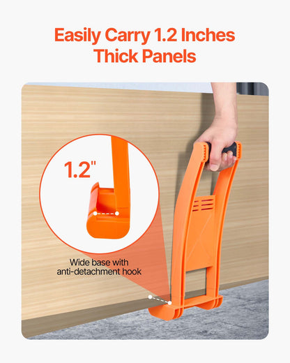 Gipsbärare, 2-pack plywoodbärare med handtag, ABS-plastpanelbärare med 79,8 kg lastbärande, lyft- och bärpanelflyttare för plywood, gips, spånskiva, härdat glas