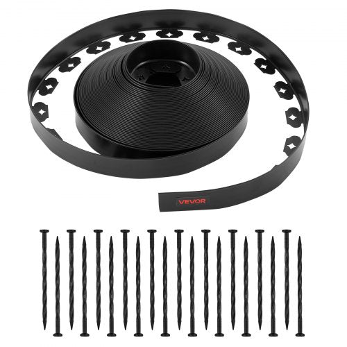 Landskapskant, 3000 x 4 cm plastträdgårdskant med 120 spikar, grävfri, flexibel gräskant i rulle, UV-resistent mini-staketkanter, gångkanter för rabatter, marksten