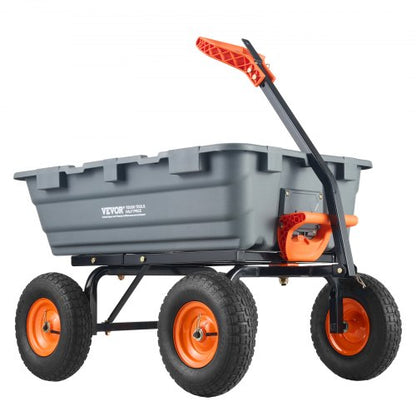 Poly Garden Dump Cart Robusta trädgårdsvagnar och vagnar 6,48 kubikfot/183,4 l 1200 lbs/544,3 kg