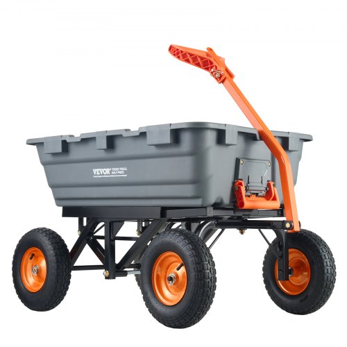 Poly Garden Dump Cart Robusta trädgårdsvagnar och vagnar 1500 lbs/680,4 kg 13"/33 cm däck