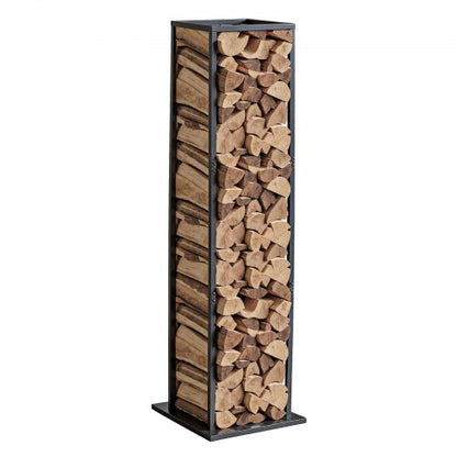 Indoor Firewood Rack, 33 × 32 × 112 cm Log Stacker Holder, Holds up to 45kg, Tall Wood Storage Stand, Powder-Coated Steel Firewood Holder, Heavy Duty Wood Pile Rack for Fireplace