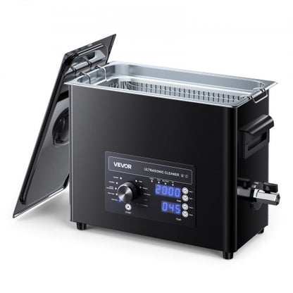 6L Ultrasonic Cleaner, Professional Ultrasonic Cleaner Machine with Knob Control, Stainless Steel Cleaning Machine with Basket and Cleaning Ball, for Watches, Razors, Jewelry, Coins and More