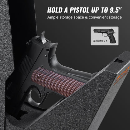 Monterat vapenskåp för pistoler Biometriskt vapenskåp 3 åtkomstvägar för 1 pistol