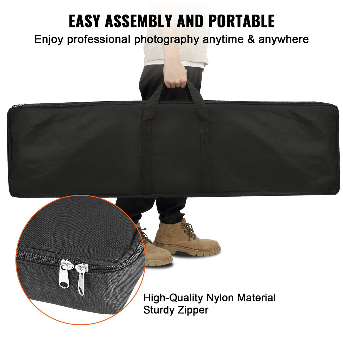 304.8 x 304.8 cm Pipe and Drape Kit, Heavy Duty Backdrop Stand with Carbon Steel Base, Adjustable Backdrop Support with 6 Clamps and A Carry Bag for Wedding, Party, Event, Photography, and Exhibition