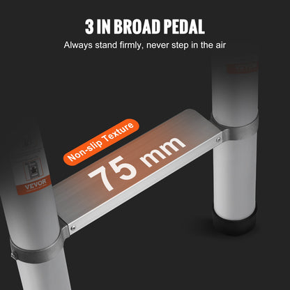 Telescoping Ladder Aluminum Extension Step 457.2 cm Multi-purpose Portable