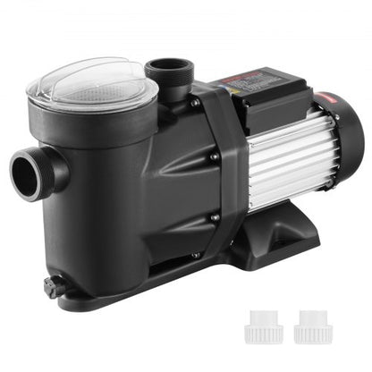 1500 W (2 hk) ovanmarkspump för pool, 220V-240V, 1450/2860 varv/min. Pump med dubbla hastigheter, 1800W, 33000 l/h maxflöde, kraftfull pump, energibesparande poolpump för ovanmarkspool, CE-certifiering