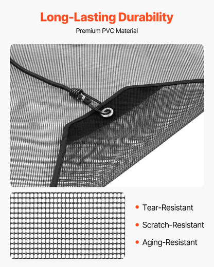 Air Conditioner Cover for Outside Units, 710 x 710 mm Central AC Cover for Air Conditioning Unit, Top Universal Mesh Defender Tear-Resistant Easy Install for Outdoor Outside All Seasons, Black