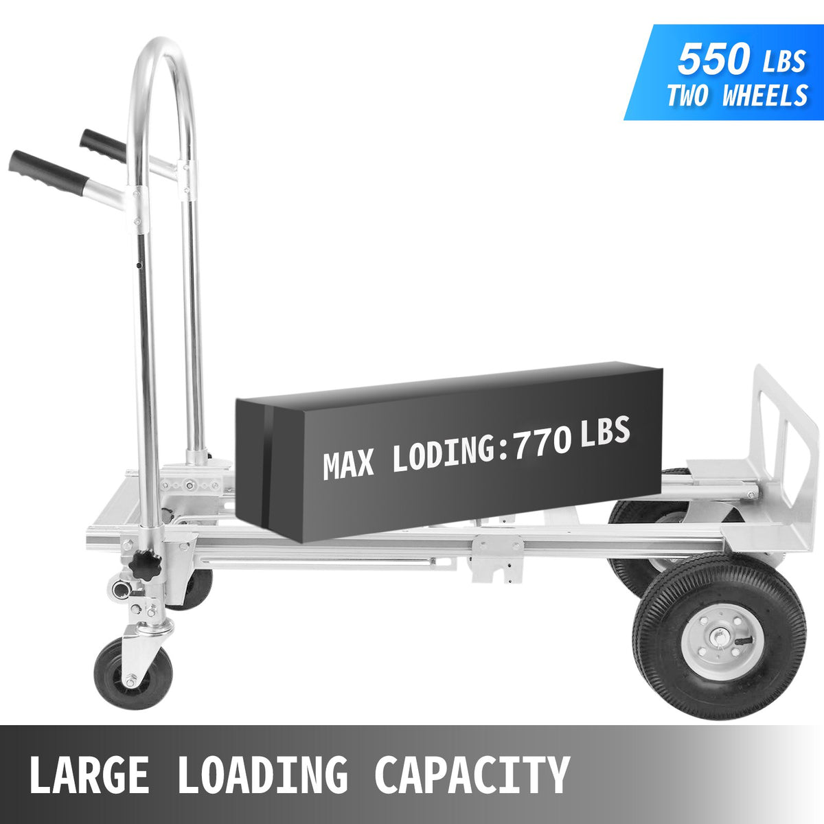 3 In 1 Aluminum Folding Sack Truck Hand Trolley Cart Car Heavy Duty Foldable