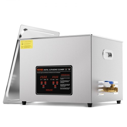 Ultraljudsrengöring, 15L professionell 360W rengöringsmaskin med timer och värmare, 40kHz digital ultraljudsrengöring med korg för ur, glasögon, smyckeshållare, industriella delar, verktyg