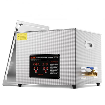 Ultraljudsrengöring, 15L professionell 360W rengöringsmaskin med timer och värmare, 40kHz digital ultraljudsrengöring med korg för ur, glasögon, smyckeshållare, industriella delar, verktyg