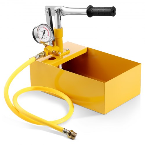 Hydrostatisk testpump, max 25 bar/362 PSI, hydraulisk manuell vattentrycksmätare med en ventil och mätare, 5 liters vattentank, 1 m slang med 1,27 cm utvändig gänga för rörledning
