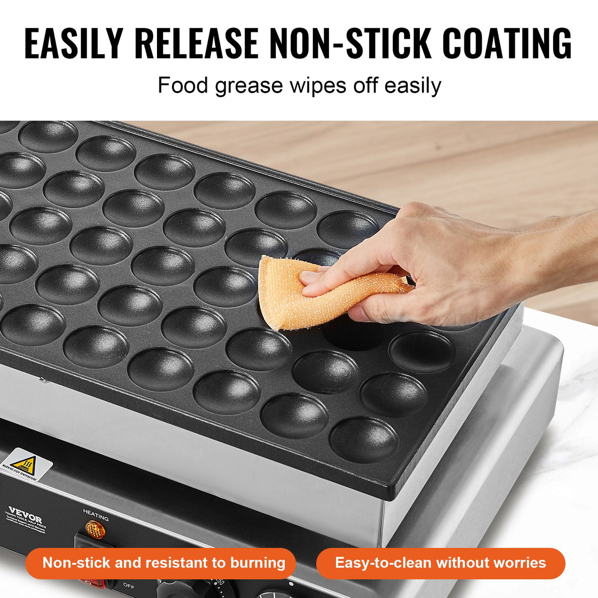 Mini holländsk pannkaksjärn, 50 st. Dorayaki-bagarmaskin med 43 mm diameter, 1700 W kommersiell elektrisk poffertjesgrill, non-stick rostfritt stål, dubbel temperatur- och tidskontroll, för hemmakök och restaurang