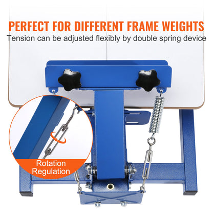 Screen Printing Machine, 1 Color 1 Station Silk Screen Printing Press, 21.2x17.7in / 54x45cm Screen Printing Press, Double-layer Positioning Pallet, Adjustable Tension for T-shirt DIY Printing