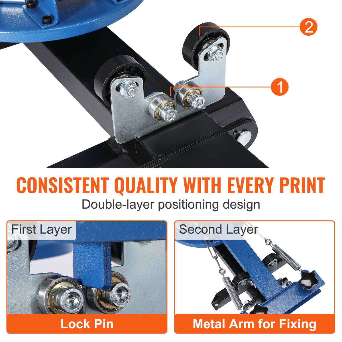 Screentrycksmaskin, 4-färgs 2-stations 360° roterbar silkscreentryckspress, 21,2x17,7 tum / 54x45 cm screentryckspress, dubbelskiktad positioneringspall för T-shirt DIY-tryck