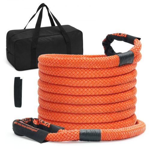 1" (2,54 cm) x 30'/9,1 m kinetisk bärgningslina 38 000 lbs/17 237,5 kg, kraftig terrängrem, extremt slitstark 30 % elastisk energirem för jeep bil lastbil ATV UTV SUV traktor
