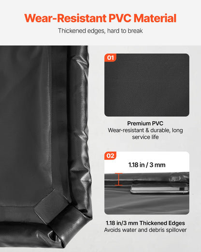 Avspärrningsmatta, 2,4 x 5,5 m, halkfri PVC-garagematta med rengöringsskrapa, kraftigt hållbart vattentätt avspärrningsskydd mot snö, regn och lera för bilparkering, svart