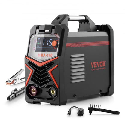 MMA-svets, 140A 4-i-1-svetsmaskin - MMA (elektrod)/DC-puls MMA/DC-puls TIG/Lift TIG, LED-display elektrisk svetsmaskin med synergisk styrning, IGBT-inverter, varmstart