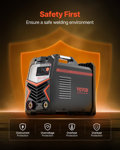 MMA-svets, 205A 2-i-1 MMA Lift TIG-svetsmaskin, IGBT-inverterportabel svetsmaskin med digital display, varmstartsargkraft, anti-stick (lyftbrännare ingår ej)