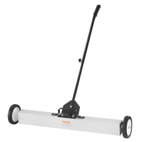 24.9 kg Rolling Magnetic Sweeper with Wheels,Push-Type Magnetic Pick Up Sweeper, 24-inch Large Magnet Pickup Lawn Sweeper with Telescoping Handle, Easy Cleanup of Workshop Garage Yard