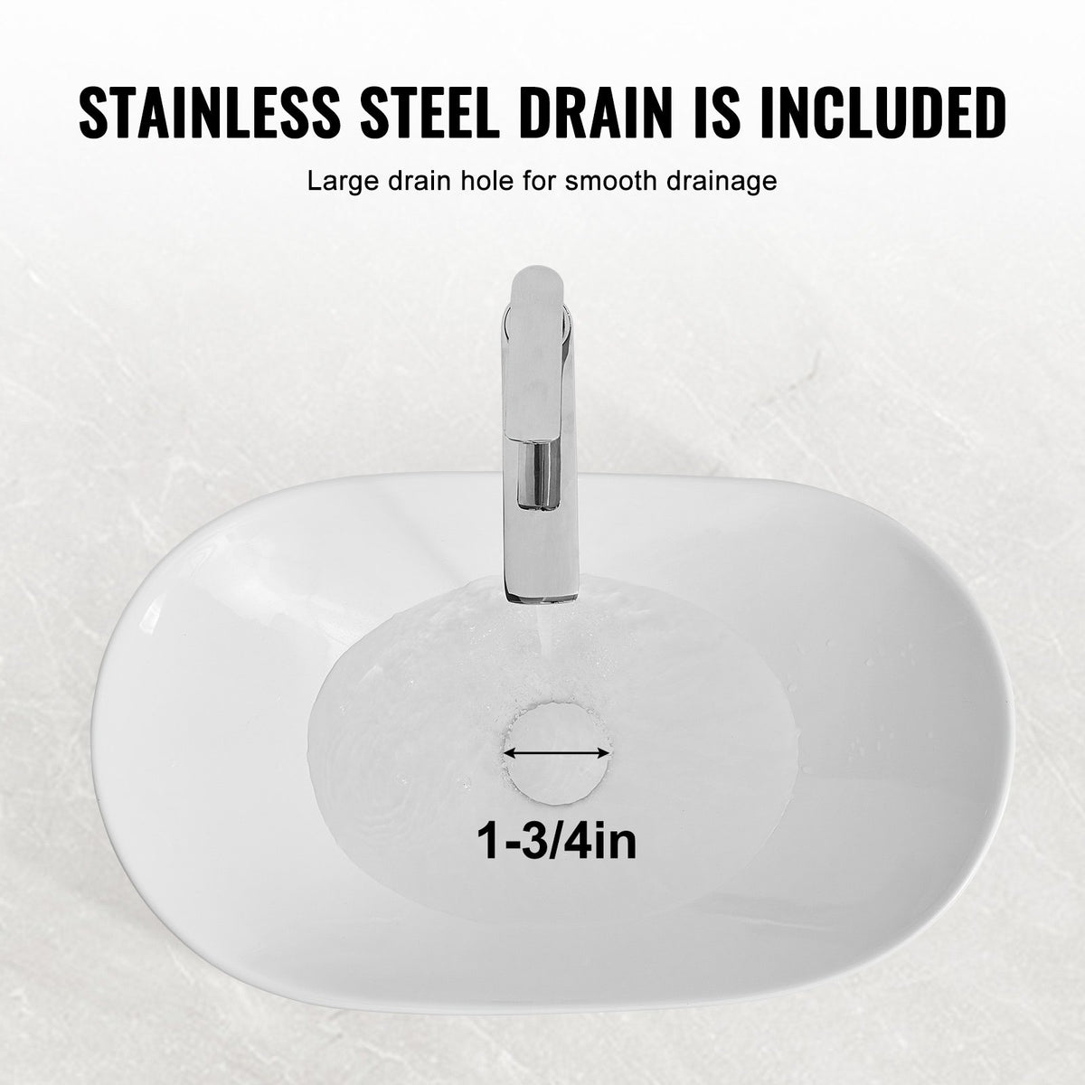 Ovalt handfat, 63,8 x 34,8 cm, badrumshandfat med bänkskiva, vita keramiska handfat ovanför bänkskivan, modernt handfat, välförpackat för badrum, hotell, toalett, husbil