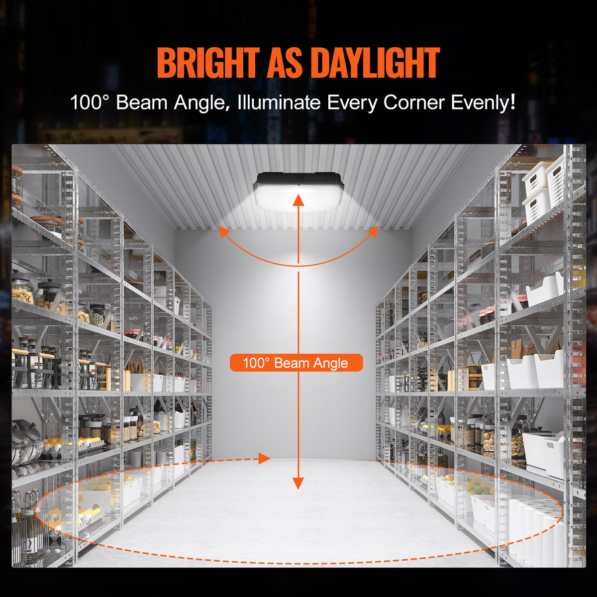 LED-takbelysning, 150W, 16500LM 5000K dagsljus Kommersiell industriell utomhustakbelysning, 315mm x 315mm utanpåliggande takbelysning för bensinmack, lager, garage, gatubutik, hotell, IP65
