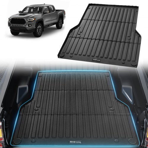 Flakmatta, kompatibel med Toyota Tacoma 2005-2023, TPE-flakmatta passar för 1,5 meter långa flak, tjock och kraftig flakmatta, biltillbehör för skydd i alla väder, förhindrar halkskydd