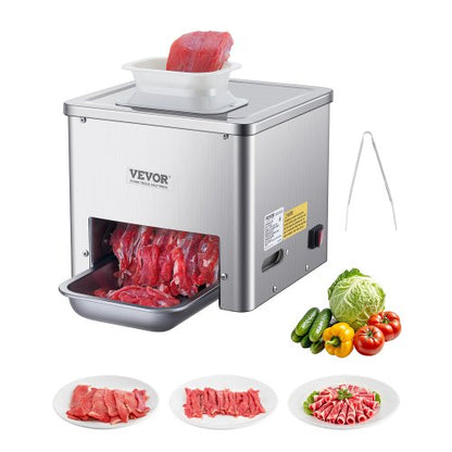 Köttskärmaskin, 550W köttskärare, 350 lb/h kommersiell köttskärmaskin, rostfritt stål, 3,5 mm tjocklek, elektrisk matskärare för hemmakök, restaurang, stormarknad