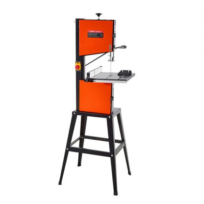 Band Saw with Stand, 254 mm, Two-Speed Benchtop Bandsaw, 373W 1/2 HP, 160 mm Max Cutting Height, 335 x 340 mm Cast Iron Table, with 360° Work Light, Miter Gauge, Fence, Band Saw for Woodworking