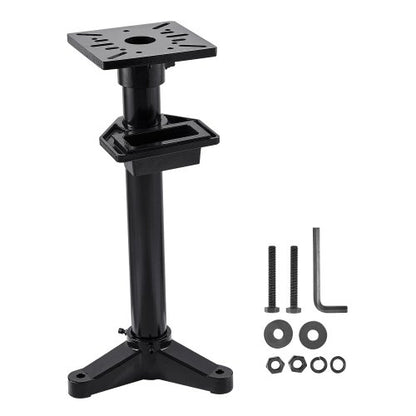 Bench Grinder Stand, Heavy-Duty Grinder and Vise Floor Pedestal with 27 x 27 cm Mounting Plate, Pre-Cut Mounting Slots & Water Pot, Compatible with Most Bench Grinders