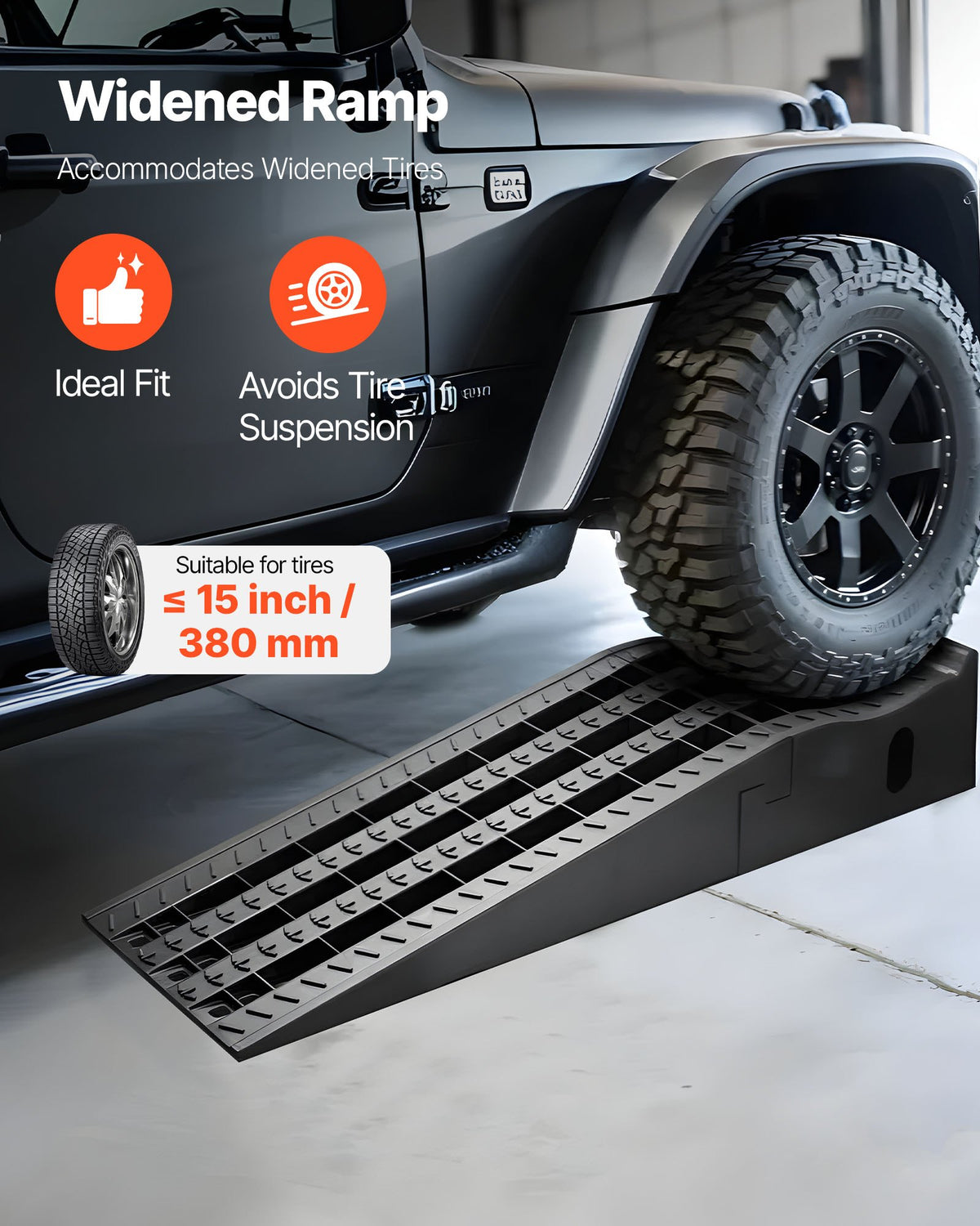 Bilramper, 2 st. 5897 kg totalvikt, 160 mm lyfthöjd, bärbara högprofilerade bilserviceramper för underhåll av hemmagarage och oljebyten, kraftiga för lastbilar, SUV-fordonsreparationer, svarta