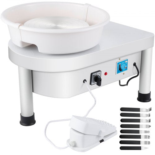 Keramikskiva 25 cm keramikformningsmaskin 280 W elektrisk keramikskiva med fotpedal och avtagbar skålformningsverktygssats för keramiklera hantverk DIY-lera